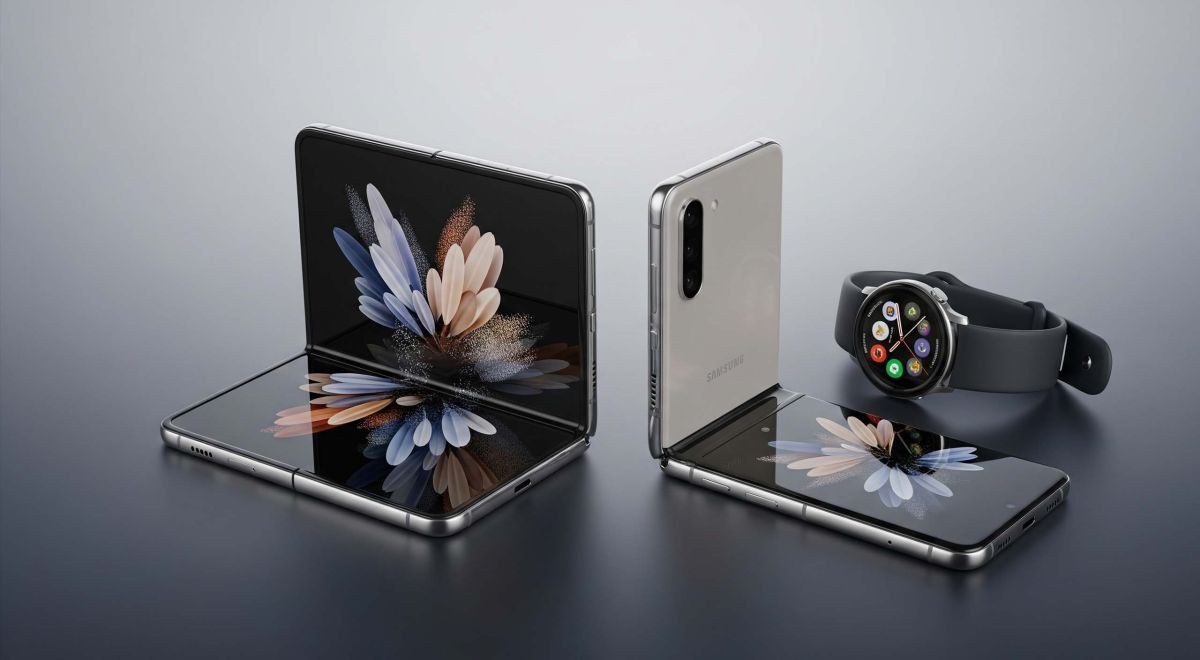 Samsung Galaxy Z Fold 7, Z Flip 7, and Galaxy Watch 8 displayed after launch at Galaxy Unpacked July 2025.
