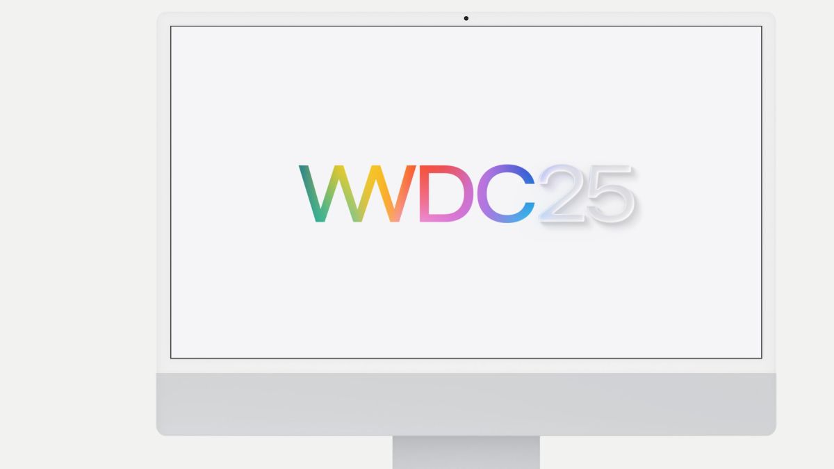 Apple WWDC 2025 keynote stage showing Apple Intelligence and platform announcements with developers in attendance.